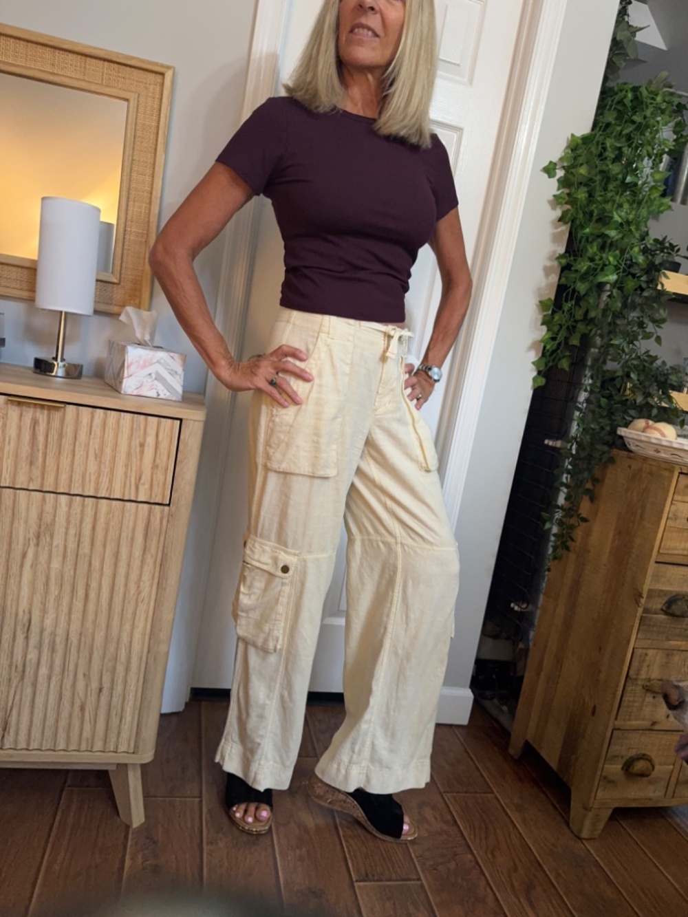 Anthropologie Linen Wide Leg Pants Size 4 NWOT